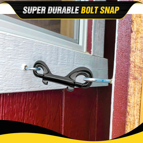4.7 Inch Double Ended Bolt Snap Hooks With 220 Lbs Capacity Heavy Duty Rust Resistant Zinc Alloy Clips installed outdoors