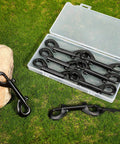 Double Ended Bolt Snap Set Eight Pieces Heavy Zinc Alloy Clips For Multipurpose Use Durable Black Metal Hooks 4.7 Inch Length