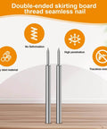 400pcs Double Head Skirting Nails with 4 Tools - Invisible Seamless Baseboard Screws display with features and benefits on screen