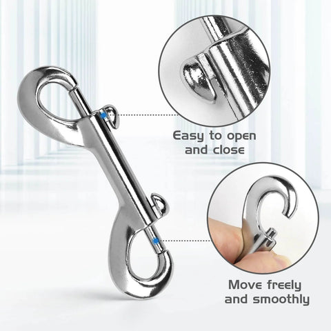 4 Pack Double Ended Snaps 3.5 Inch Zinc Alloy Trigger Metal Clips Silver Double Ended Snap Hooks For Dog Leash Water Buckets Key Holder