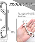 Extra Large 4.7 Inch Double Ended Bolt Snap Hooks With 220lbs Load Capacity in Zinc Alloy shown in hand for size reference.