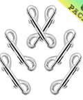 Double Ended Snap Hooks 3.5 Inch Nickel Plated Steel One Handed Trigger Easy On Off For Key Chains Dog Leashes Horse Tack Pet Slings Buckets Set Of 6 Durable Construction For Tough Daily Use