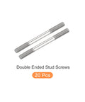 Double Ended Stud Screws M4 50mm 304 Stainless Steel Rod Bolts 20 Pieces, showing two screws on white background