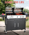 Outdoor grill with 4 Inch Stem Caster Wheels Set Of 4 Heavy Duty Swivel Casters TPR Replacement For Utility Carts Mop Buckets And Shop Accessories 175 Lb Per Caster 700 Lb Total Load Easy Installation With Grip Ring Stem And Insert Sleeve, shown in a park setting