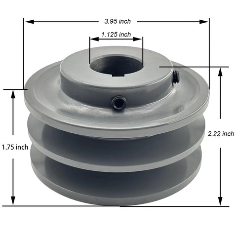 Double Groove Belt Pulley For One And One Eighth Inch Bore And Three Point Nine Five Inch Outside Diameter Saelno Cast Iron Motor Pulley