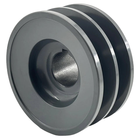 Double Groove Belt Pulley For One And One Eighth Inch Bore And Three Point Nine Five Inch Outside Diameter Saelno Cast Iron Motor Pulley