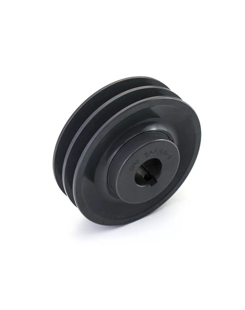 Double Groove Pulley For V Belts A 3L And 4L AK Fixed Bore 4.75 Inch Outer Diameter 1 Inch Bore Cast Iron Sheave QWORK