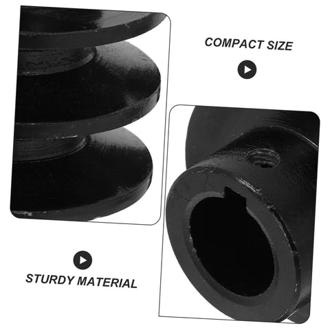 Close-up of Replacement Pulley Wheel for Belt Pulleys Gas Engine Double Groove V-Belt Sheave Smooth Operation