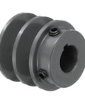V Belt Sheave Double Groove Web Type Outer Diameter 2 Inch Bore 3/4 Inch Cast Iron Bored-To-Size Compatible With 4L Or A Belts