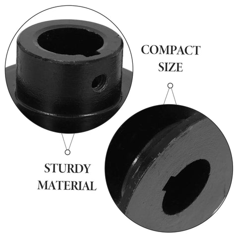 Close-up of Heavy Duty Cast Double Groove Pulley Pulley Wheel Replacement with sturdy material and compact size labels