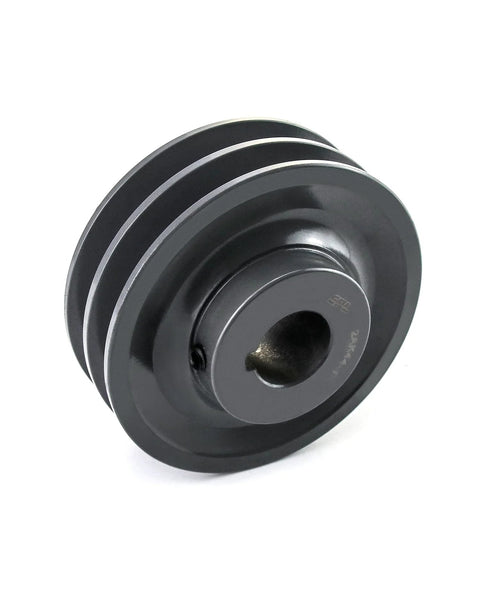 Double Groove Pulley For A Belts With 4.25 Inch OD And 1 Inch Bore AK Fixed Bore Pulley By QWORK 2AK441 A and AX configuration