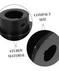 Black double groove pulley replacement for V-belt gas engine water pump, showcasing compact size and sturdy material.