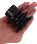 Groove Sheave Double Pulley for V-belt Water Pump Heavy Duty Cast Easy Installation handheld view showing size and material