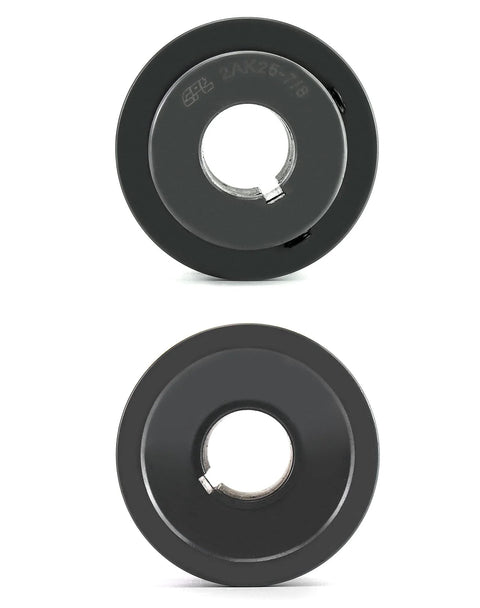 Double Groove Pulley For V Belt Drive A For 3L And 4L Belts 2.55 Inch Outside Diameter Seven Eighths Inch Fixed Bore AK Style Cast Iron Pulley