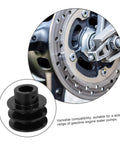Double Groove Pulley V-belt Pulley for Gas Engine Water Pump Easy Install with close-up of pulley and connected water pump.