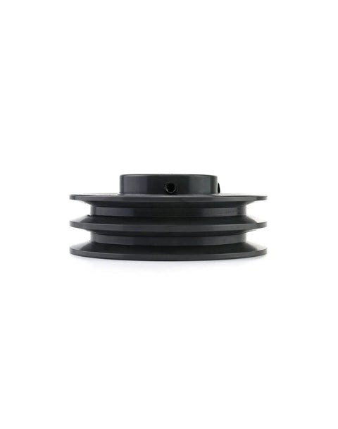 Double Groove Pulley For V Belts A 3L And 4L AK Fixed Bore 4.75 Inch Outer Diameter 1 Inch Bore Cast Iron Sheave Side View