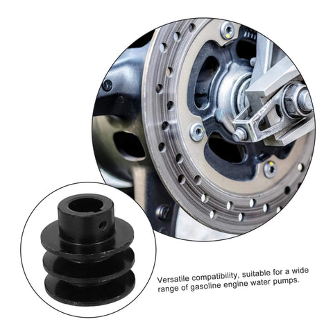 Double Groove Pulley V-belt Pulley High Efficiency Easy Installation for Gas Engine Water Pump shown close-up and installed