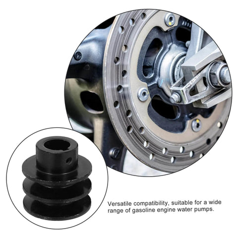 Heavy Duty Cast Double Groove Pulley Pulley Wheel Replacement for V-belt Water Pump Gas Engine Sheave Belt Simple Installation