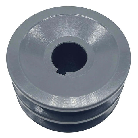 2.55 Inch Double Groove V Belt Pulley With Three Quarter Inch Bore Cast Iron Construction for A, 3L And 4L Belts, front view