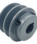 2.55 Inch Double Groove V Belt Pulley With Three Quarter Inch Bore Cast Iron Construction for A, 3L and 4L Belts.