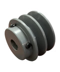 Double Groove V Belt Pulley For A And AX Belts Three L And Four L Sizes Two And A Half Inch Outer Diameter Five Eighths Inch Bore Cast Iron