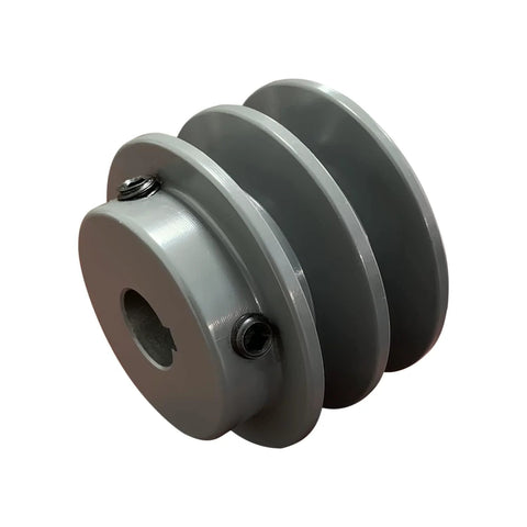 Double Groove V Belt Pulley For A And AX Belts Three L And Four L Sizes Two And A Half Inch Outer Diameter Five Eighths Inch Bore Cast Iron