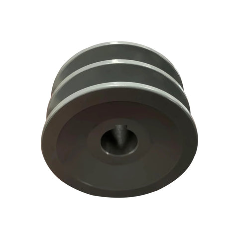 Double Groove V Belt Pulley For A And AX Belts Three L And Four L Sizes, 2.5 Inch Outer Diameter, Cast Iron, Grey Finish
