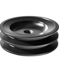 Double Groove V Belt Pulley, 5/8 Bore, 4.25 OD, Cast Iron for V Belt Sections 3L 4L A AX, Two Groove 2AK44-58 Model, Front View