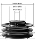 Double Groove V Belt Pulley Five Eighths Bore 4.25 Outer Diameter Cast Iron For V Belt Sections 3L 4L A AX Two Groove 2AK44-58 Model