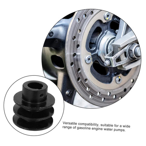 Groove Sheave Double Pulley for V-belt Water Pump Heavy Duty Cast Easy Installation for Automotive and Industrial Applications, close-up view