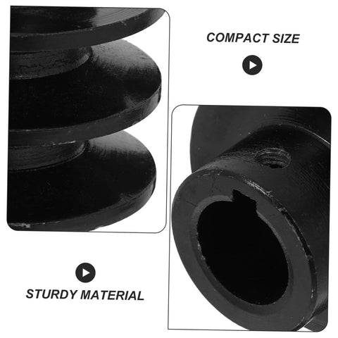 Close-up of Double Groove Pulley Replacement for V-belt Gas Engine Water Pump Pulley Easy Installation showing size and material.