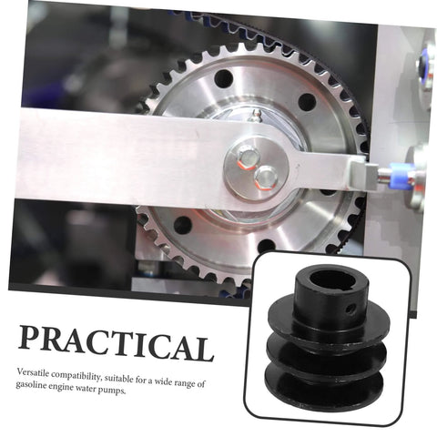Double Groove Pulley V-belt Pulley High Efficiency Easy Installation for Gas Engine Water Pump displayed in machinery setup