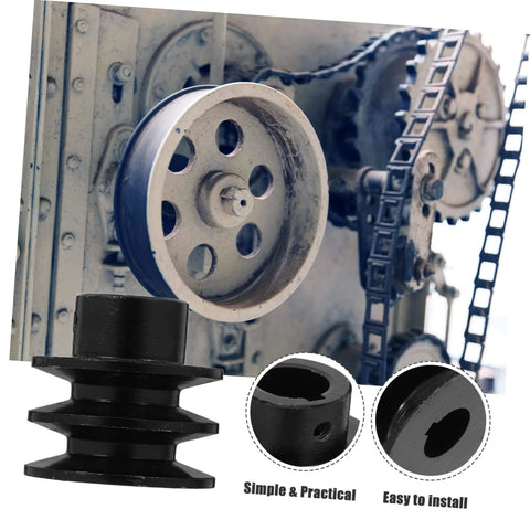 Double Groove Pulley V-belt Pulley High Efficiency Easy Installation for Gas Engine Water Pump, shown in operation on machinery.