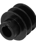 Black metal Double Groove Pulley Replacement for V-belt Gas Engine Water Pump Pulley Easy Installation, side view