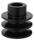 Black double groove V-belt pulley for gas engines water pump replacement smooth operation, shown in front view.
