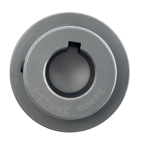 Double Groove V Belt Pulley for A AX 3L 4L Belts 2AK251 Cast Iron Sheave With 1 Inch Bore And 2.55 Inch Outside Diameter top view