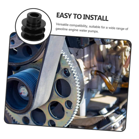 Double Groove V-Belt Pulley for Gas Engines Water Pump Replacement Smooth Operation installed on engine
