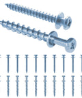 Double-Headed Bear Claw Picture Hanging Screw Hook Set For Drywall And Wood Studs 4 In 1 Design, showing silver screws in two sizes