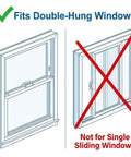 Illustration showing 10 Pack Sliding Window Sash Locks Cam Action White For Vertical And Horizontal Sliding Windows Double Hung Window Sash Lock Set Left Or Right Opening Enhances Security And Prevents Forced Entry fitting double-hung windows, not single sliding windows.