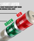Industrial Signal Column LED Alarm Tower Light With Buzzer, 2 Layer Stack Warning Beacon For Safety, 24V Power, Red Green LEDs