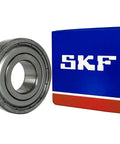Double Metal Seal Deep Groove Ball Bearings 17x40x12mm 6203-2Z, bearing and blue SKF box, 2 Pack