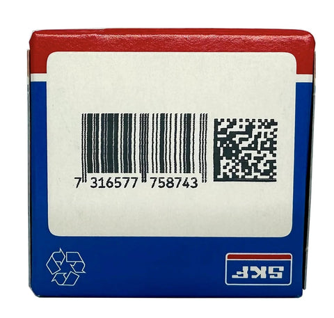 Box of Double Metal Seal Deep Groove Ball Bearings 17x40x12mm 6203-2Z, 2 Pack, showing barcode and QR code.