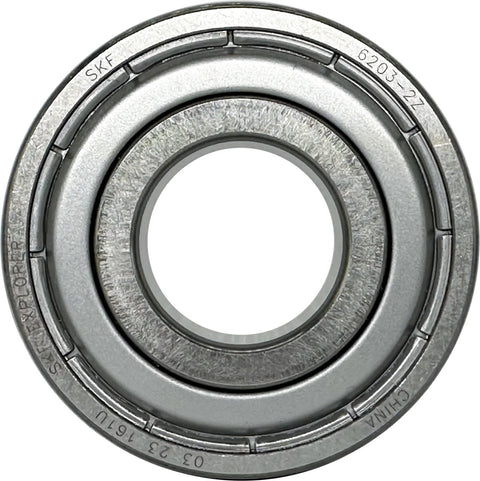 Front view of Double Metal Seal Deep Groove Ball Bearings 17x40x12mm 6203-2Z, showing metal seal and size details.
