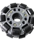 Double Plastic Omnidirectional Wheel, 4 Inch 100mm, 14049, Universal Wheel, close-up view showing rollers and central hub