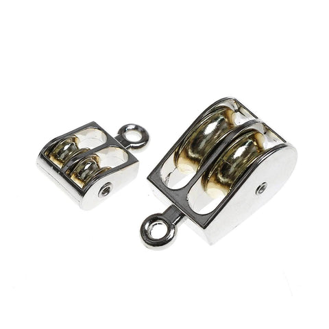 36mm Metal Sheave Zinc Alloy Fixed Pulley Crown Block and Tackle Lifting Wheel Mini Single/Double Pulley for DIY