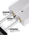 Close-up of PNEUMATIC 20mm Bore 100mm Stroke Double-Rod Double-Acting Aluminum Pneumatic Air Cylinder TN20-100 showing double piston rod and seals.