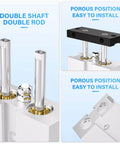 Close-up of PNEUMATIC 20mm Bore 100mm Stroke Double-Rod Double-Acting Aluminum Pneumatic Air Cylinder TN20-100 showing rods and installation points