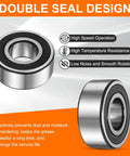 Double Row Sealed Angular Ball Bearing for motors and pumps with high rigidity, radial and axial load support, double seals 2RS and P6 tolerance.