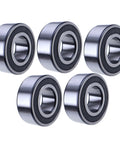 Image of Five Pack Of 35mm Bore Double Row Angular Contact Ball Bearings 5207 2RS Delivers Precise Shaft Support Sealed Performance