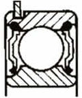 Diagram of MRC Bearing Service 306SZZCG Double Sealed Radial Cartridge Bearing with 30 Mm ID, 72 Mm OD, metal cage.